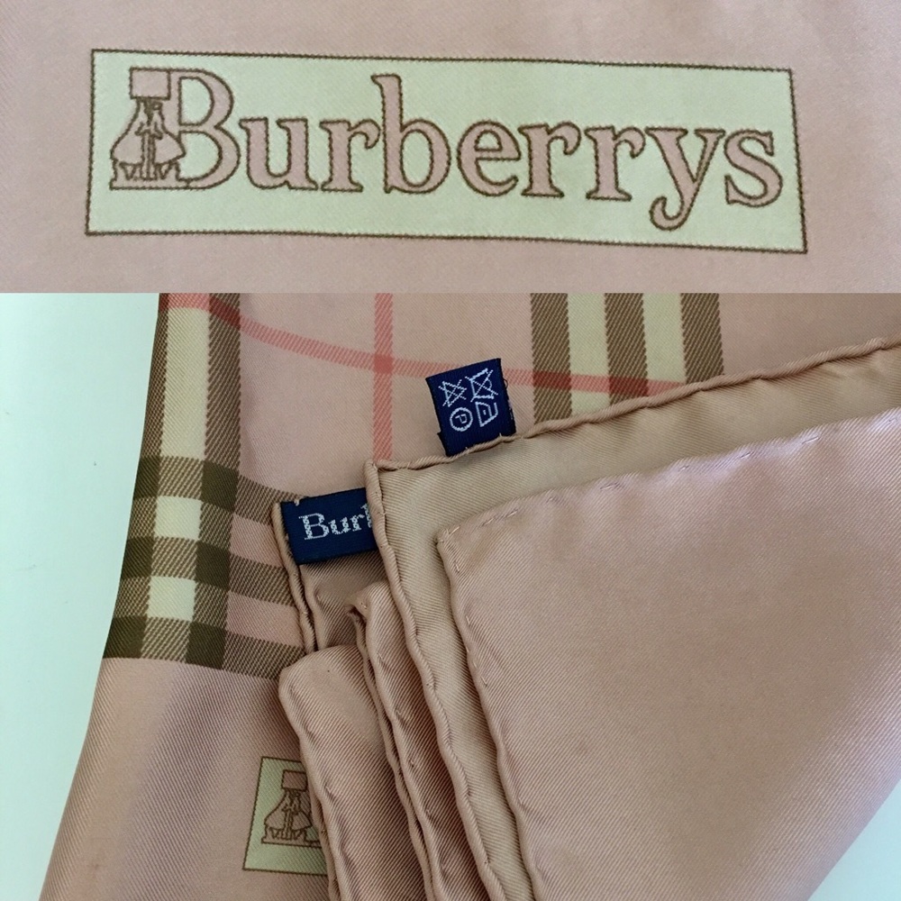 Authentic BURBERRY 100% pure silk pink scarf